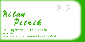 milan pitrik business card